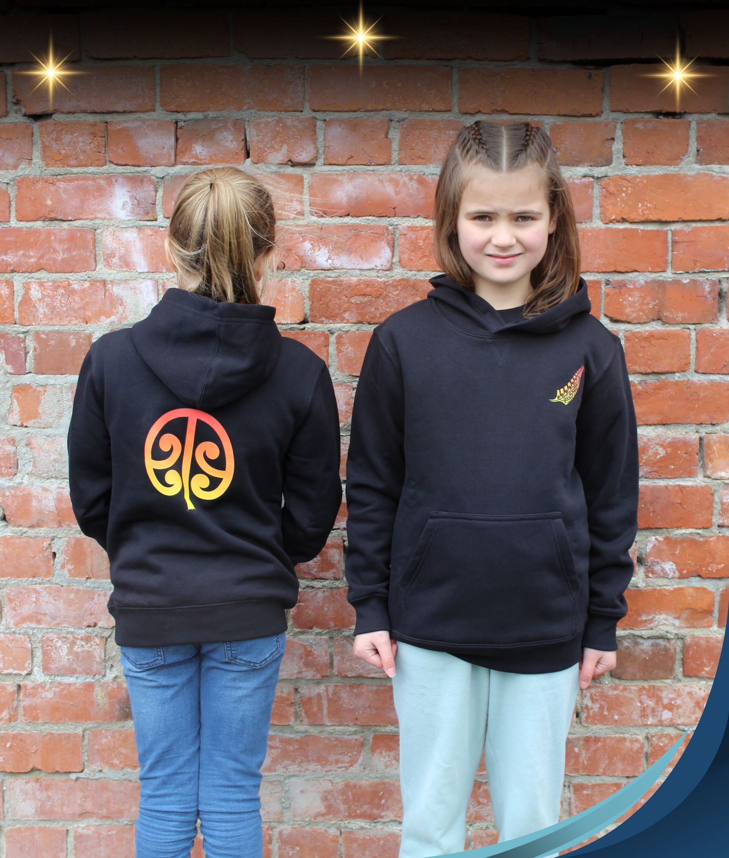 Kids Fern & Mangopare Design Hoodie