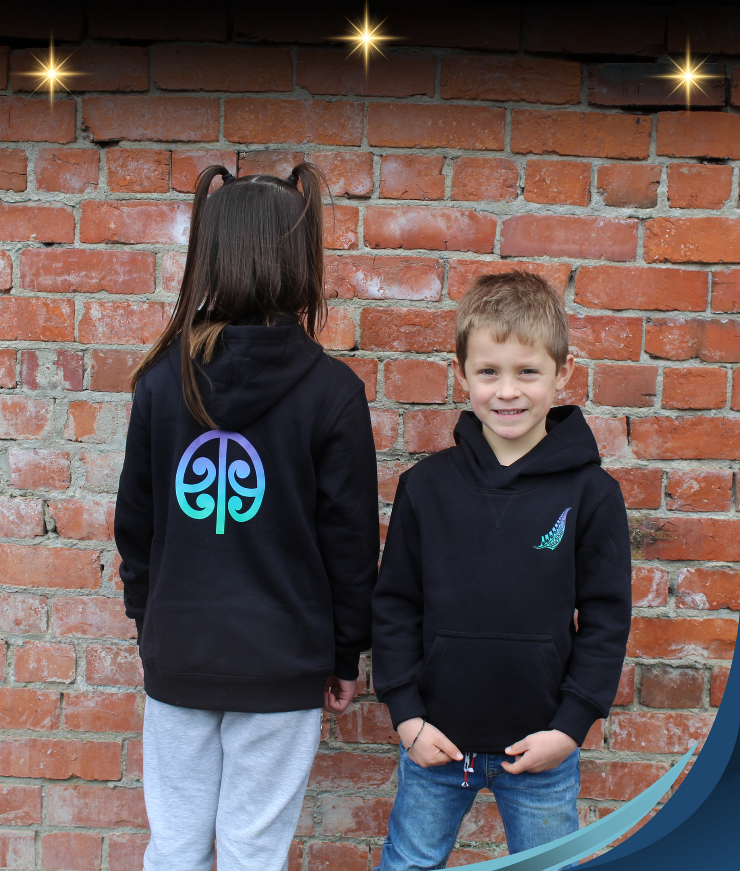 Kids Fern & Mangopare Design Hoodie